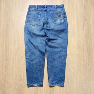 Carhartt B17 DST Relaxed Fit Taper Denim Jeans Mens W36 Light Wash Distressed